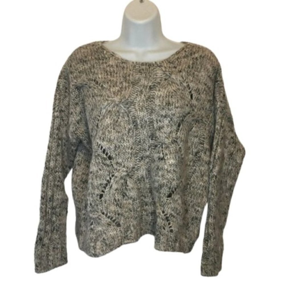 Massimo Dutti Cable Knit Metallic Thread Sweater